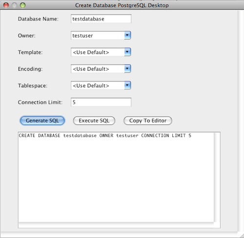 PostgreSQL Create Database