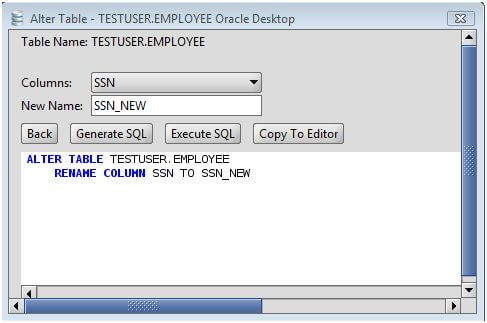 rename oracle table column alter modify database command razorsql using 11g function tool below shot screen features
