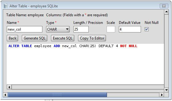 Sqlite Add Column