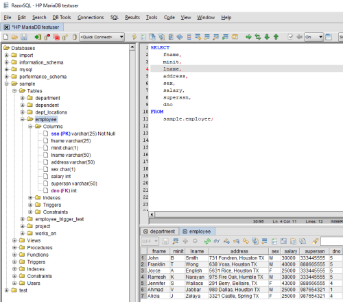 razorsql db2sql stored procedure duplicate constraint name