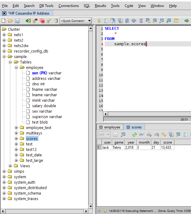 Cassandra Database Browser