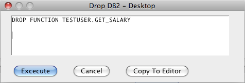 DB2 Drop Function