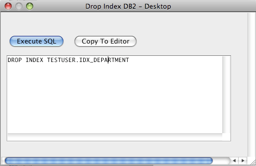DB2 Drop Index