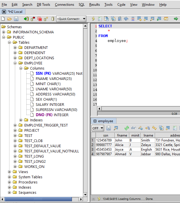 h2 database