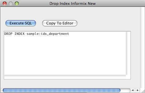 Informix Drop Index