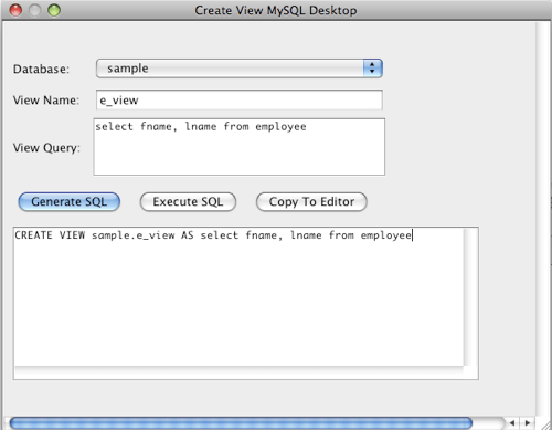 Create view mysql