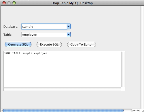 Mysql drop table