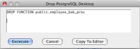 PostgreSQL Drop Function