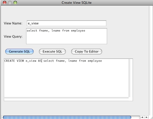 SQLite Create View