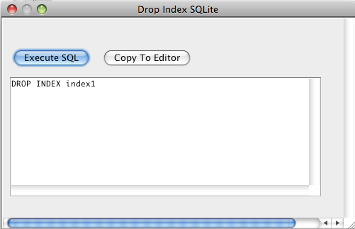 SQLite Drop Index