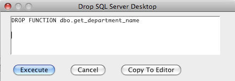MS SQL Server Drop Function