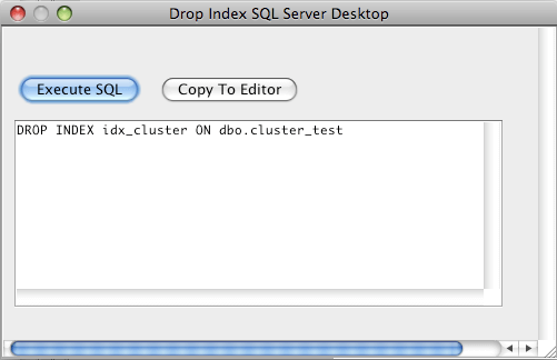 MS SQL Server Drop Index