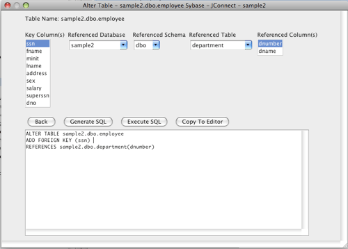 Sybase Alter Table