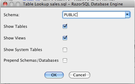 Database Table Lookup
