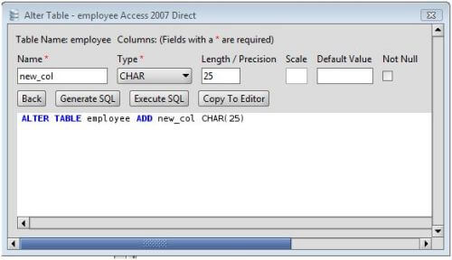 Ms Access Add Column To Ms Access Database Tables Via The Alter Table Command