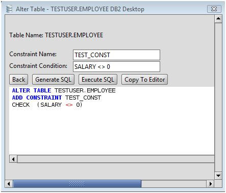 DB2 Add Constraint