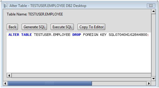 DB2 Drop Foreign Key from a DB2 Database Table via the Alter Table Command