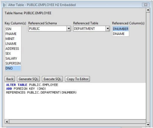 HSQLDB Add Foreign Key