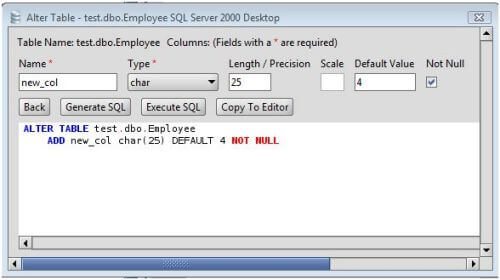 Ms Sql Server Add Column To Ms Sql Server Database Tables Via The Alter Table Command