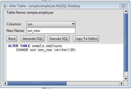 alter table modify column mysql