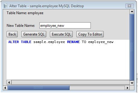 MySQL Rename Table