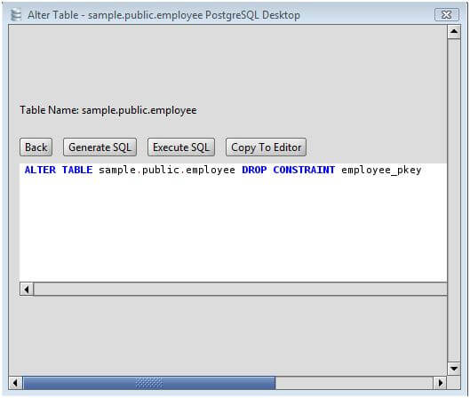 PostgreSQL Drop Primary Key