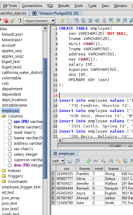 PostgreSQL SQL Editor