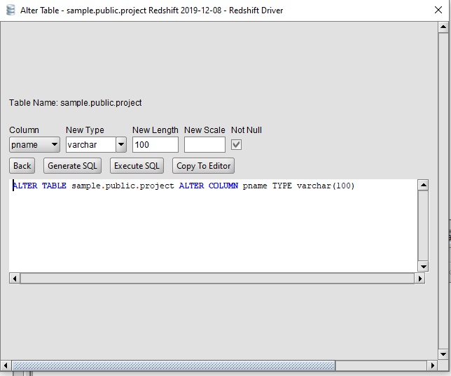 Redshift Change Column Type