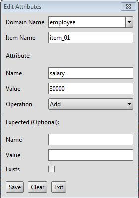 SimpleDB Edit Attributes Tool