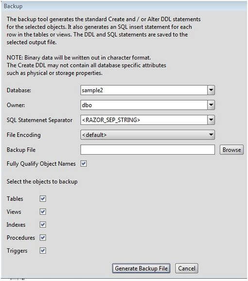 Sybase Database Backup Tool