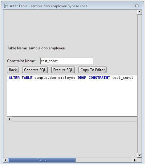 Sybase Drop Constraint